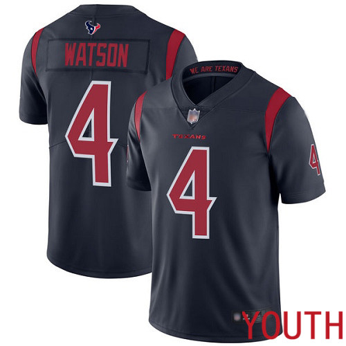 Houston Texans Limited Navy Blue Youth Deshaun Watson Jersey NFL Football #4 Rush Vapor Untouchable->youth nfl jersey->Youth Jersey